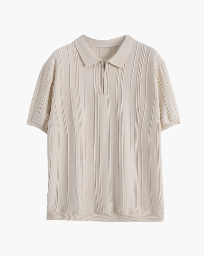 Polo Signature em Tricô com Zíper