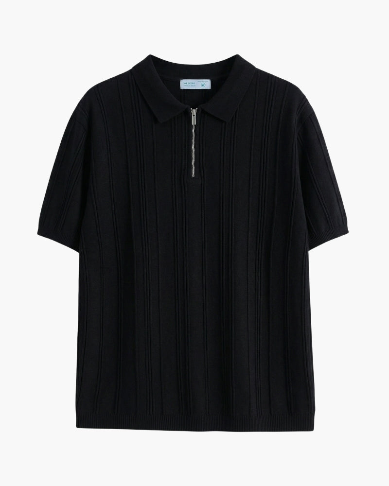 Polo Signature em Tricô com Zíper